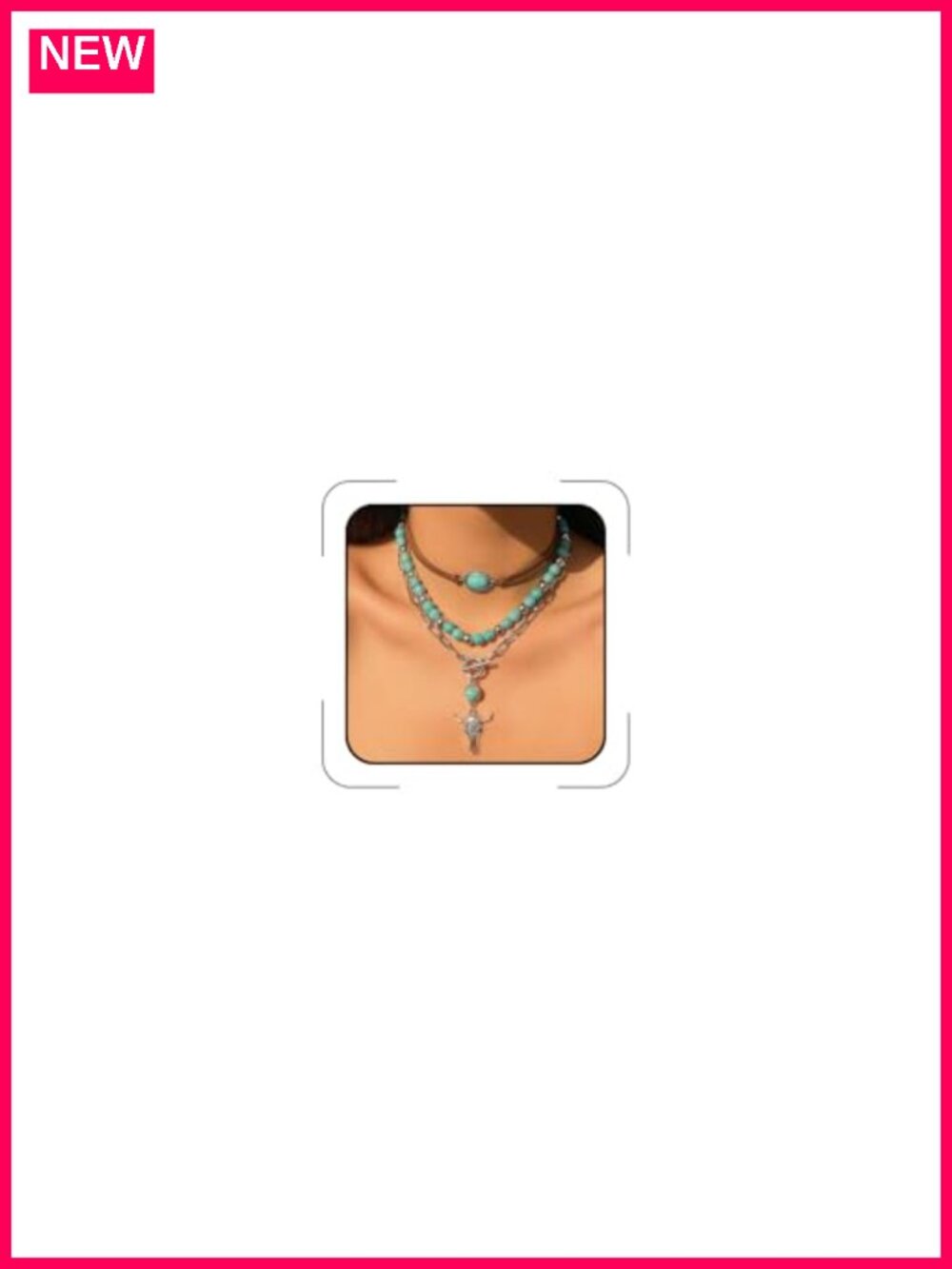 Layered Turquoise Western Necklace Set Cowgirl Jewelry Vintage